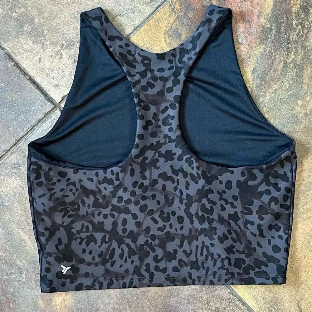 Old Navy Active Animal Print Leopard Cropped Powersoft Sports Bra XL